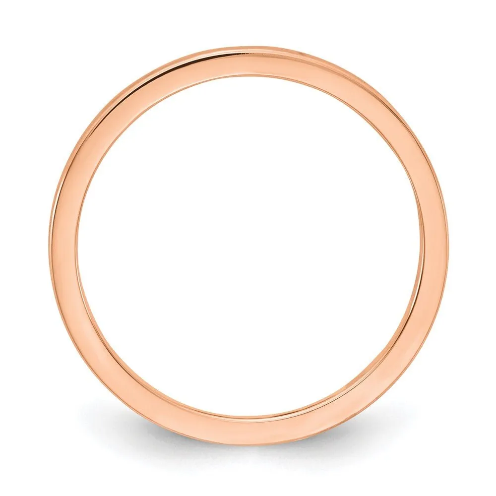 1.2mm 14k Rose Gold Crisscross Flat Stackable Band