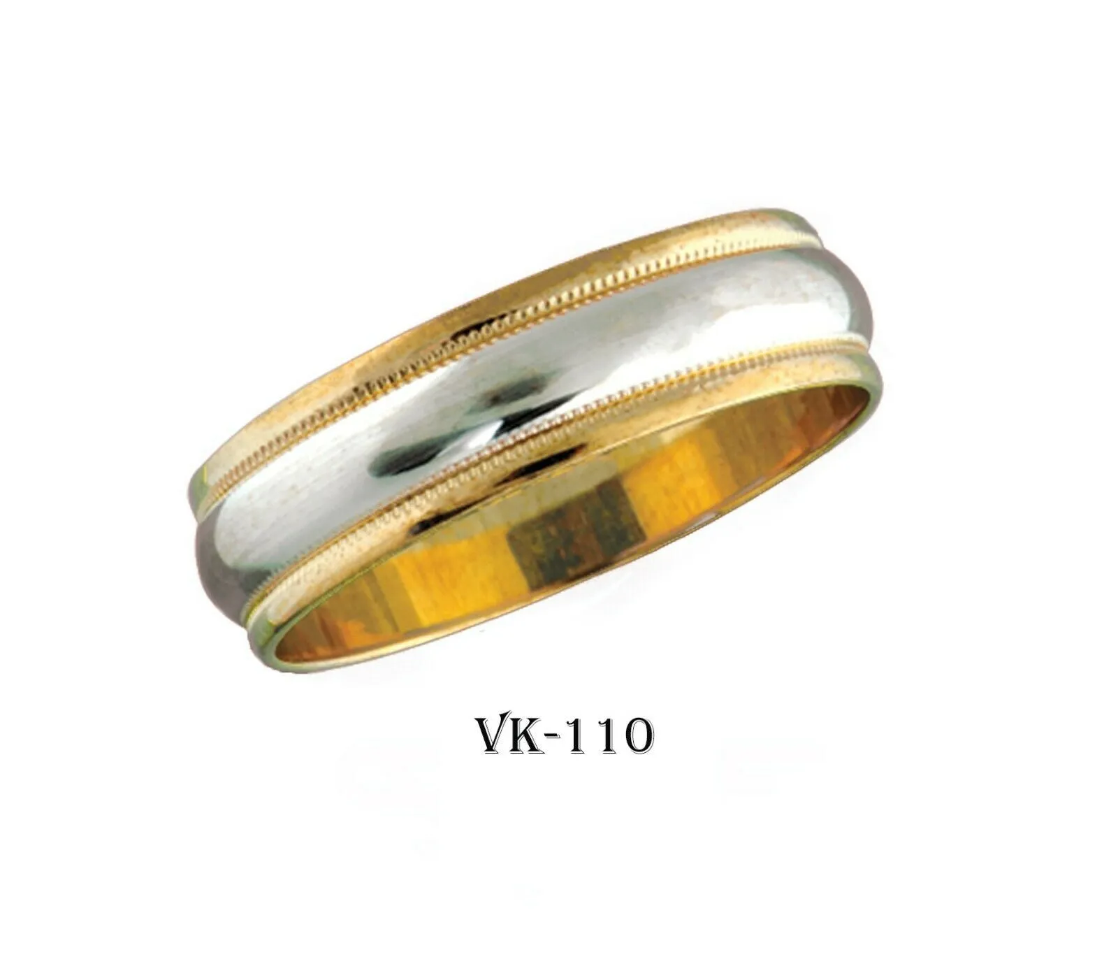 14k Solid Gold Elegant Ladies Modern Shiny Finish Flat Band 6MM Ring VK110v