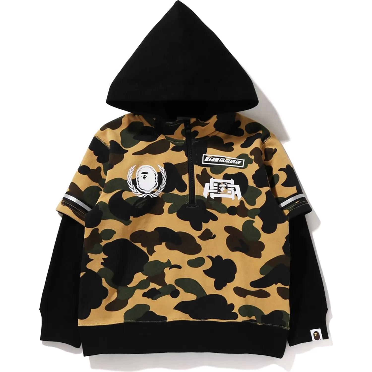 1ST CAMO BAPE RACING LAYERED PULLOVER HOODIE KIDS