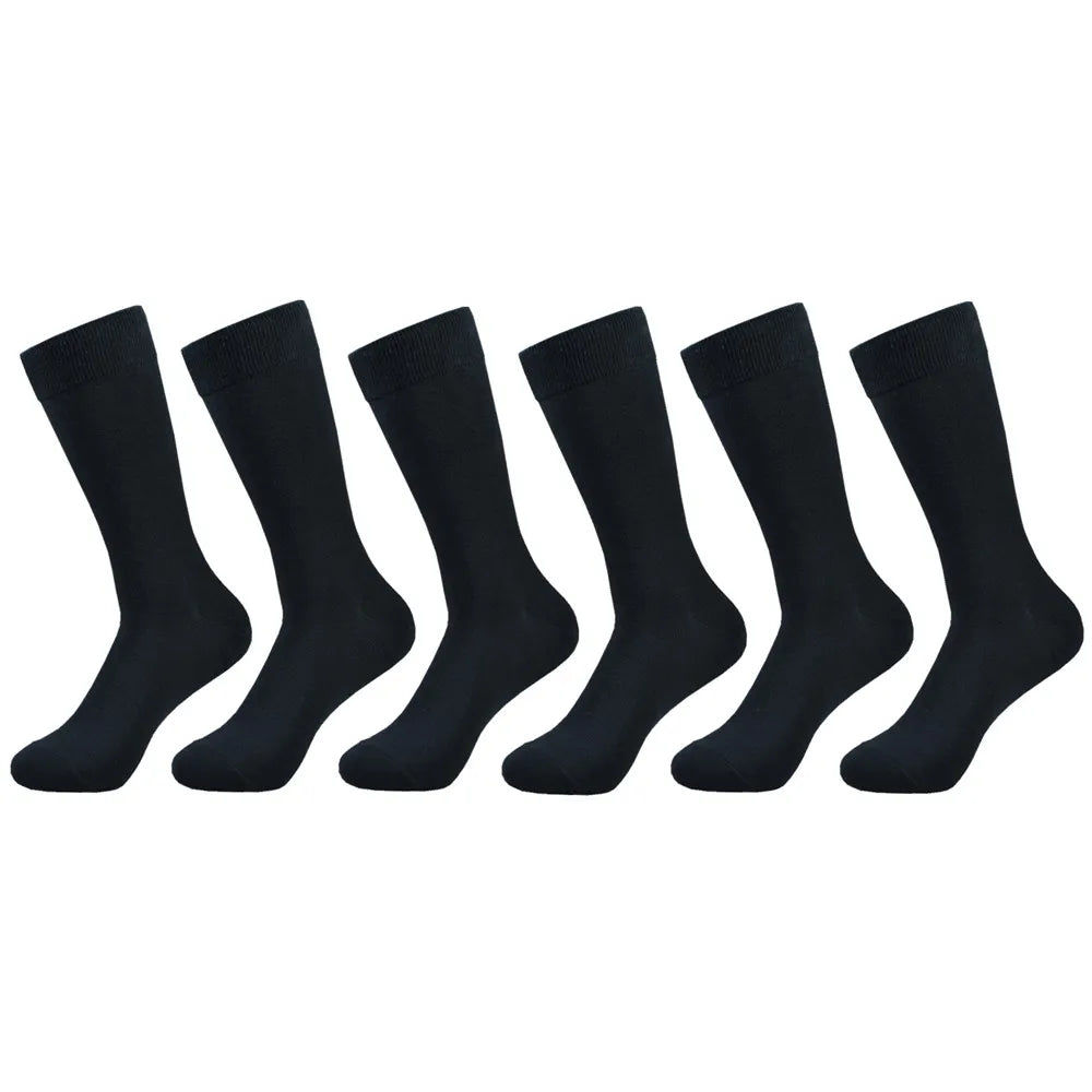 6 pairs Men's socks Black Cotton Dress Socks High quality