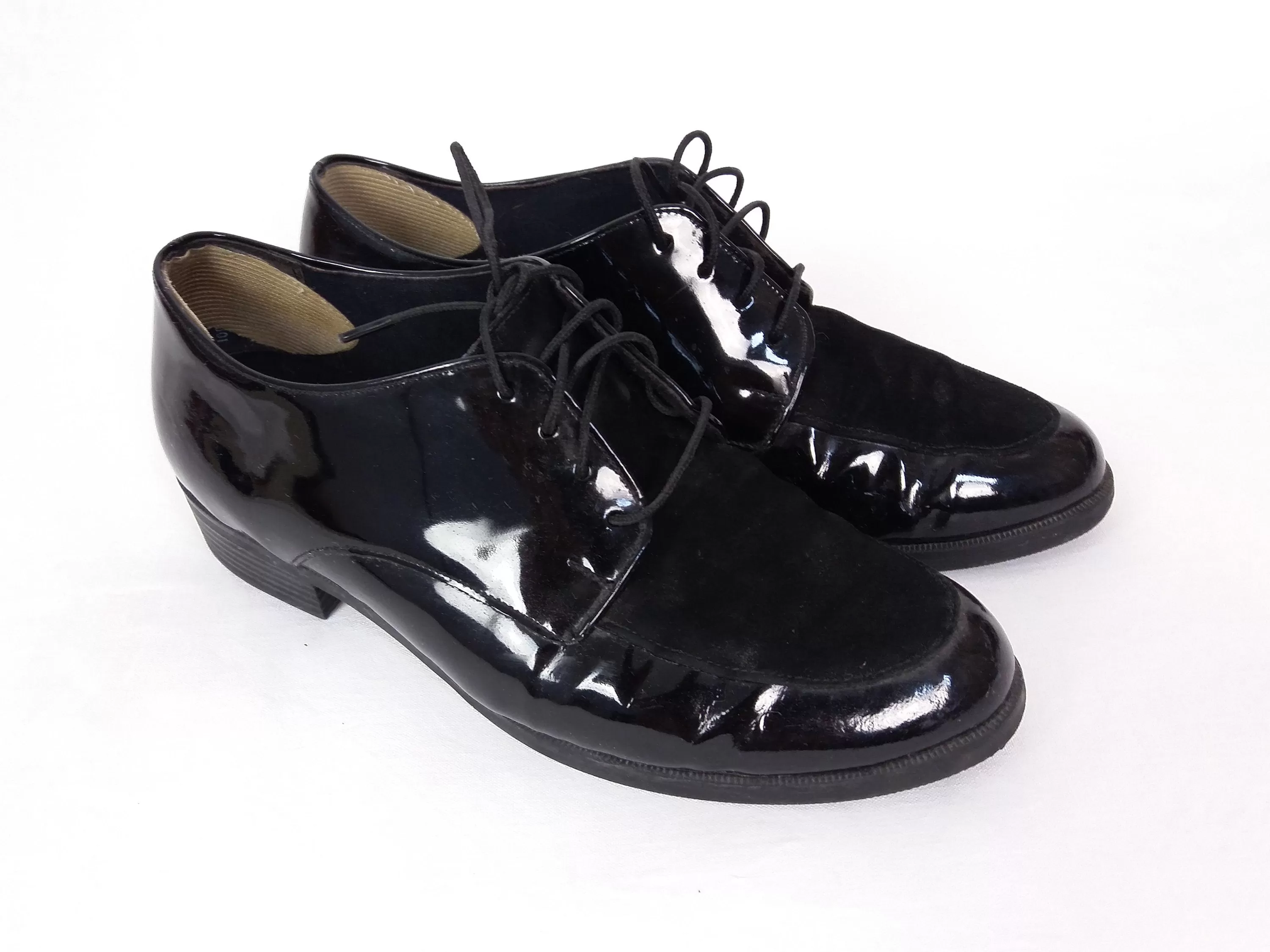 90's MUNRO Sport Shiny Oxford preppy Shoes  -  Size EU 37 / UK 4.5