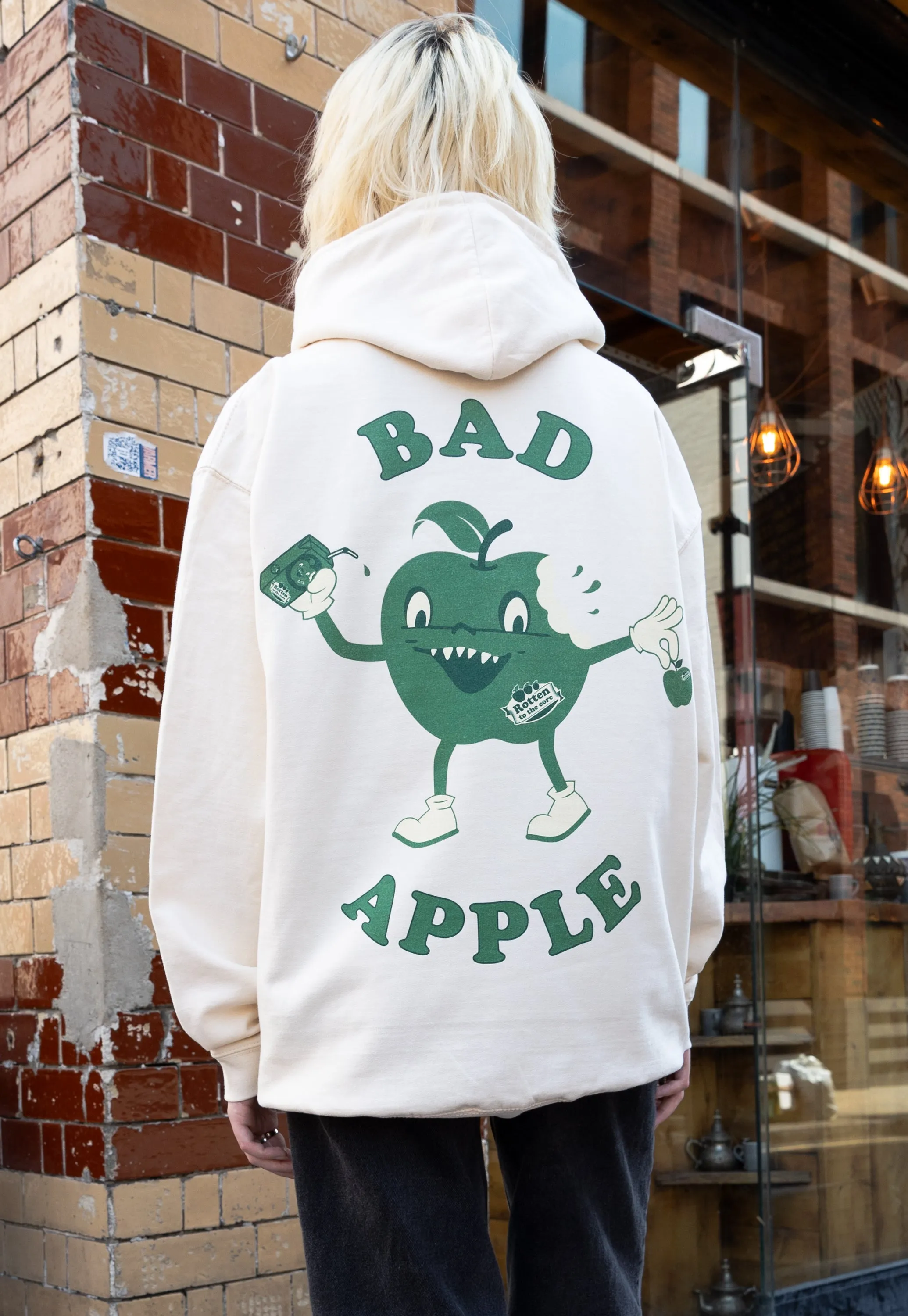 Bad Apple Graphic Hoodie In Vanilla