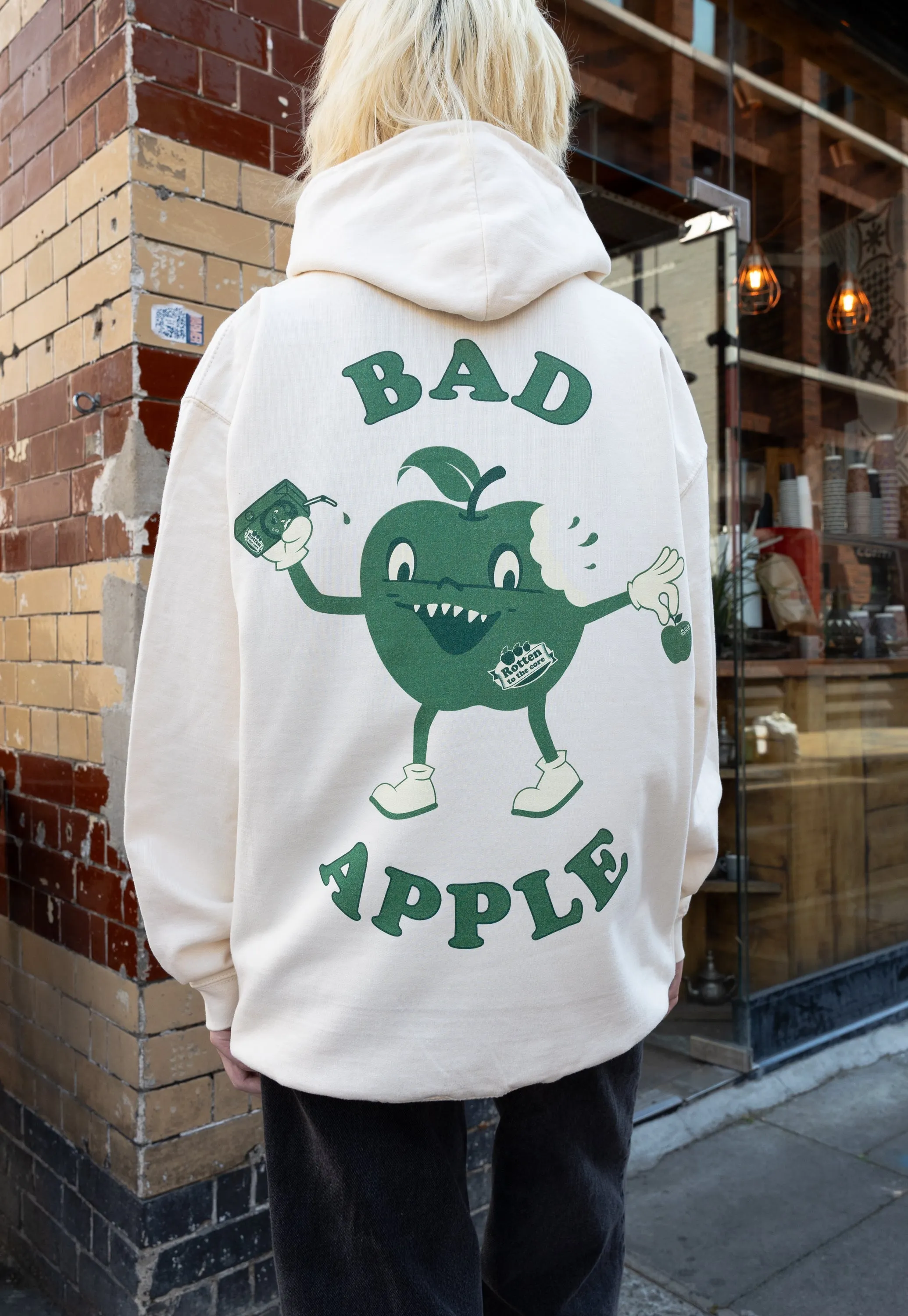 Bad Apple Graphic Hoodie In Vanilla