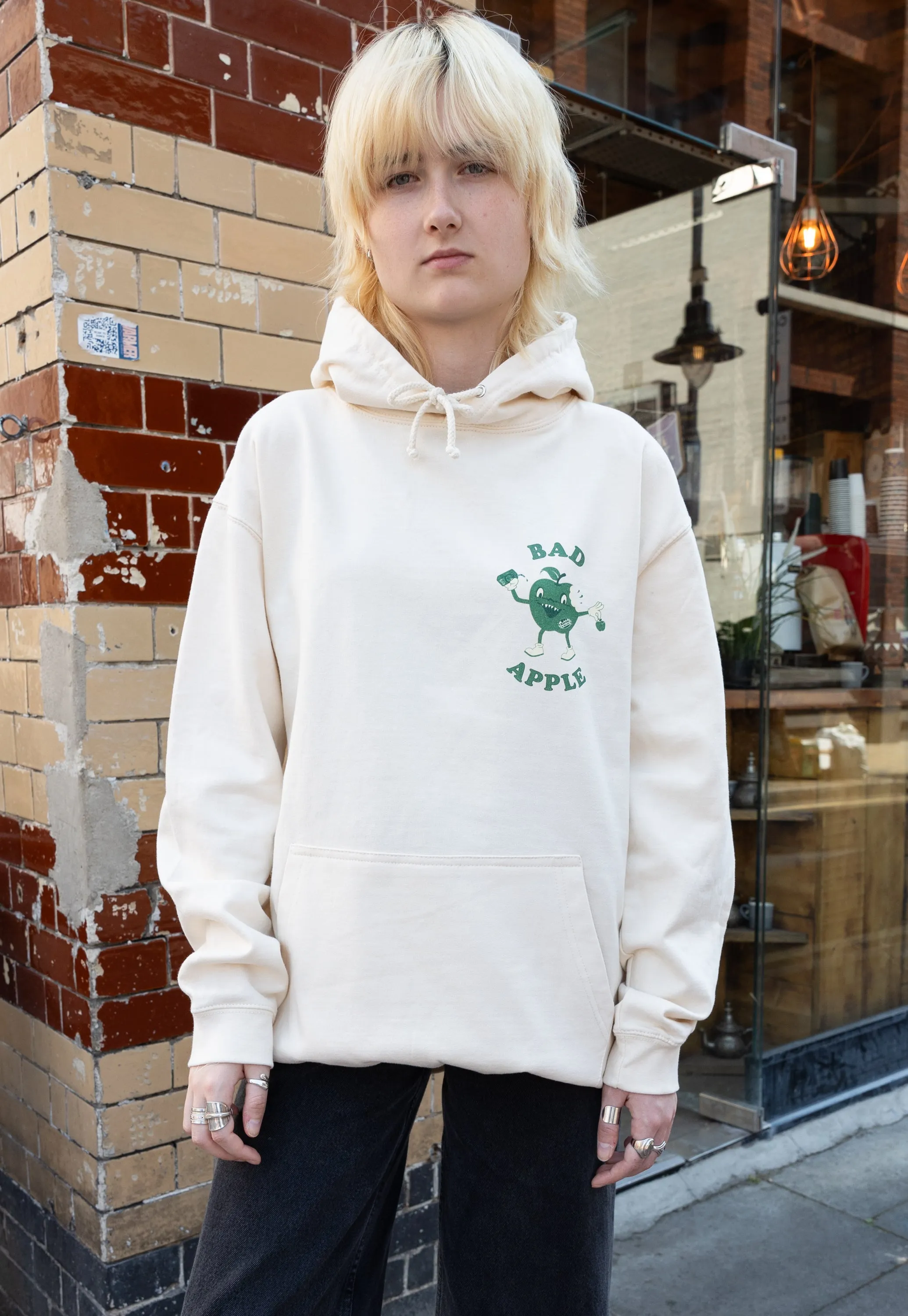 Bad Apple Graphic Hoodie In Vanilla