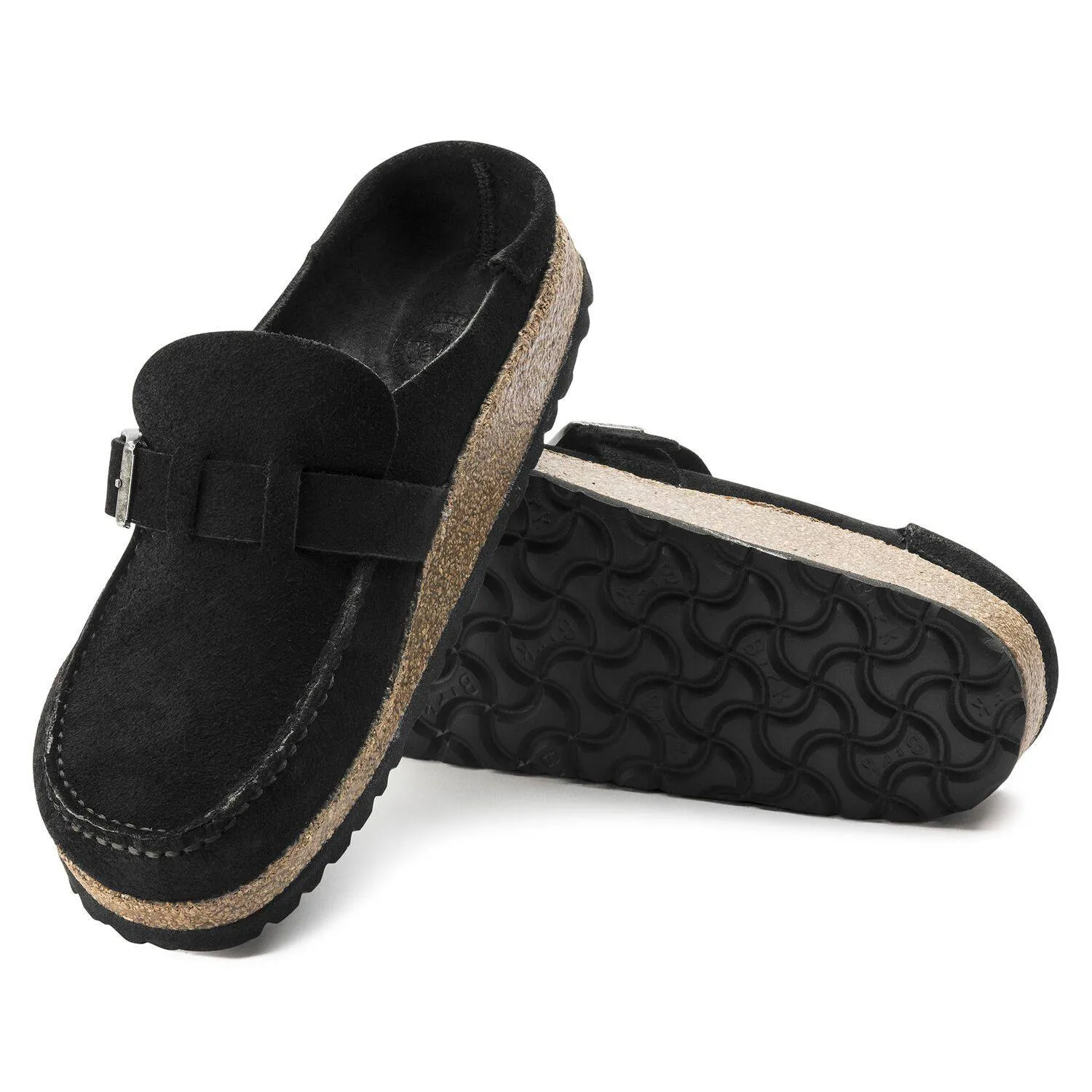 Birkenstock Women's Buckley Black Suede Leather Clogs