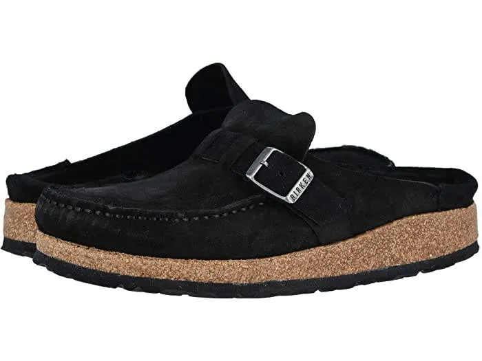 Birkenstock Women's Buckley Black Suede Leather Clogs