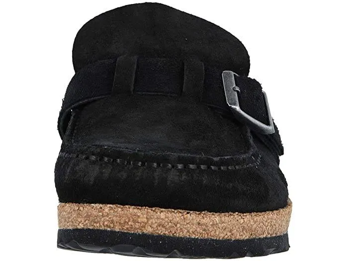 Birkenstock Women's Buckley Black Suede Leather Clogs