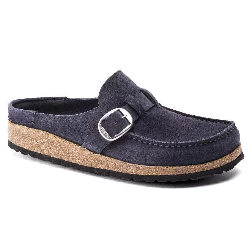 Birkenstock Women's Buckley Navy Suede Leather Clogs