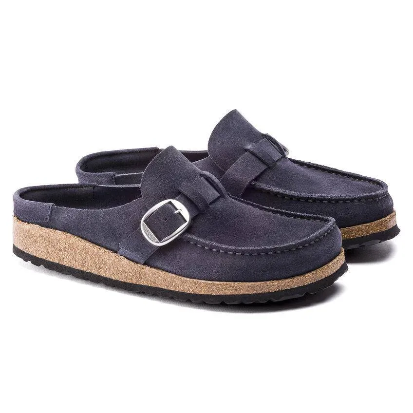 Birkenstock Women's Buckley Navy Suede Leather Clogs