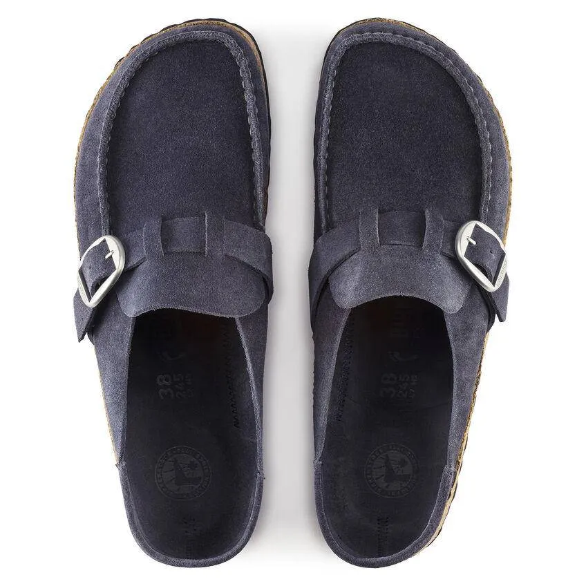 Birkenstock Women's Buckley Navy Suede Leather Clogs