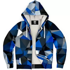 Blue and Black Geo Sherpa Hoodie