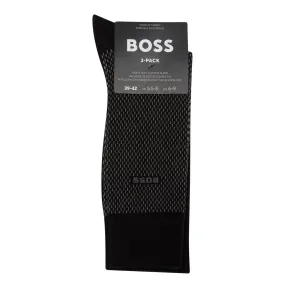 BOSS Mini-Pattern Crew Socks Two-Pack - Black