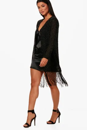 Boutique Beaded Tassel Kimono