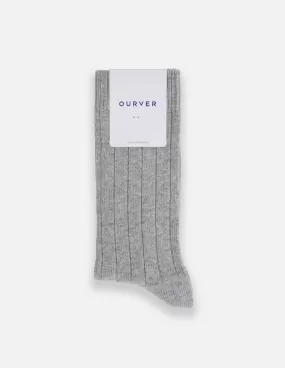 Cashmere & Merino Socks-Grey Mélange