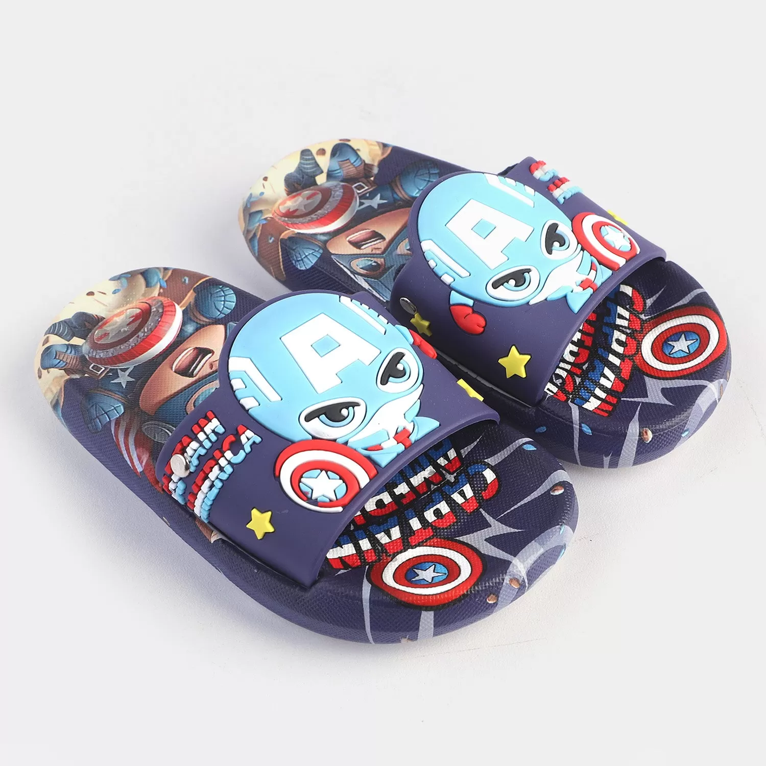 CHARACTER BOYS SLIPPERS -NAVY