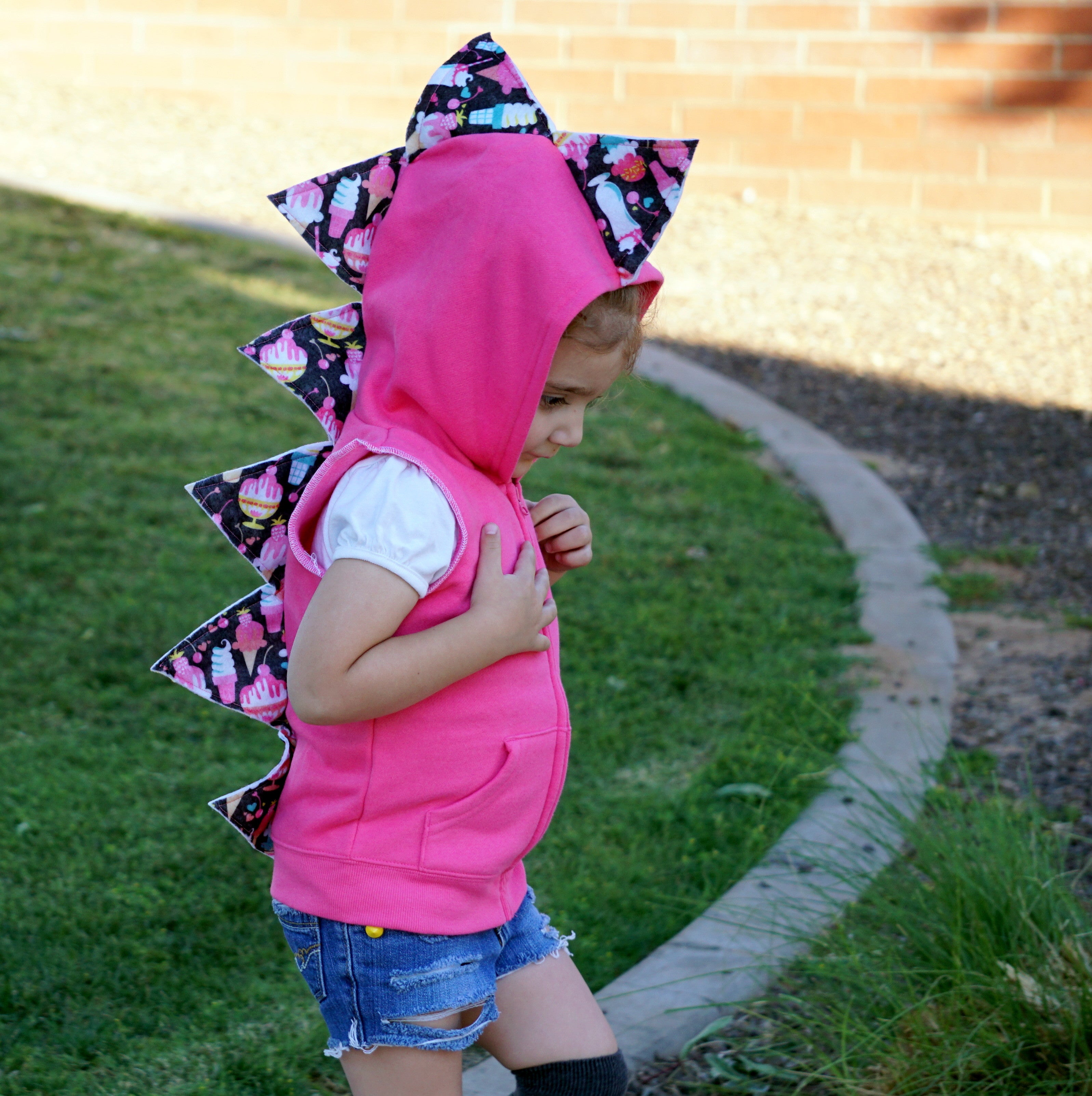 Cute Pink Ice Cream Dinosaur Hoodie