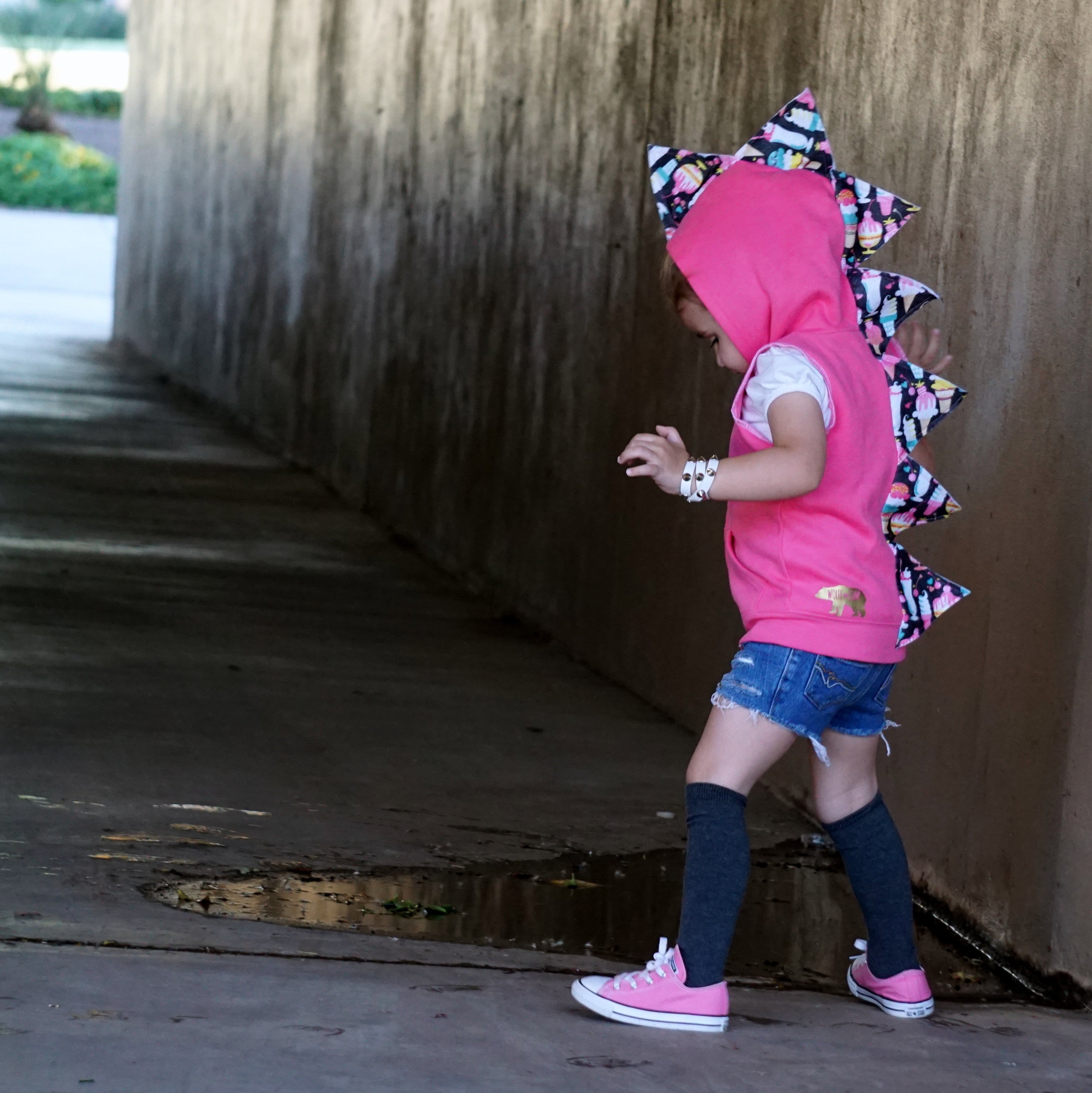 Cute Pink Ice Cream Dinosaur Hoodie