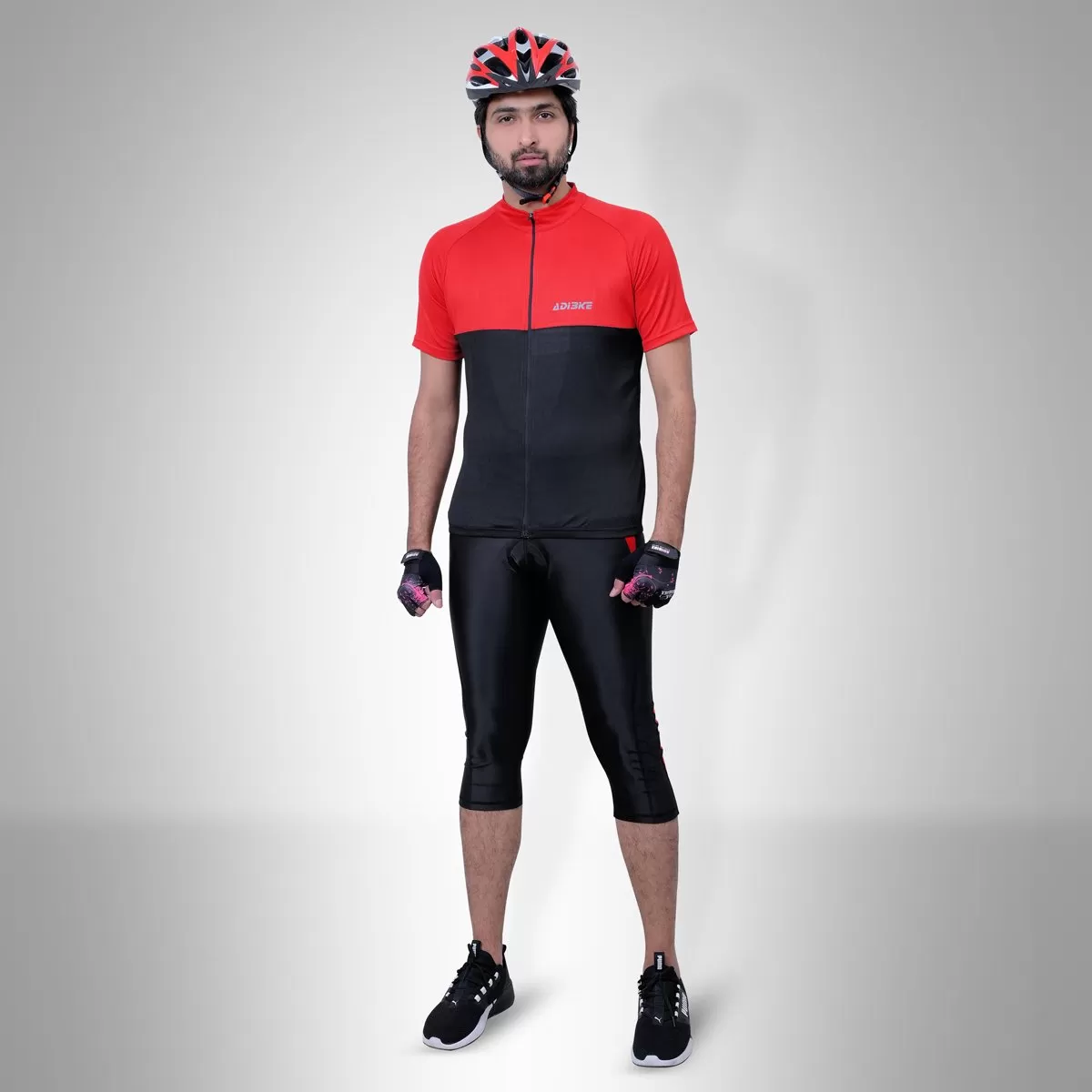 Cycling Kit - 3/4 Tights with Jersey Black/Red