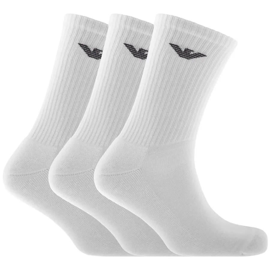 Emporio Armani 3 Pack Socks White