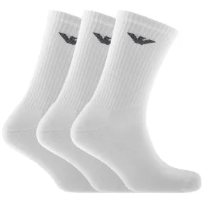 Emporio Armani 3 Pack Socks White