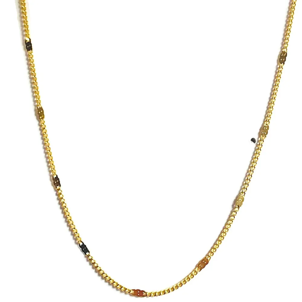 Flat curb 1mm 18k gold plated chain