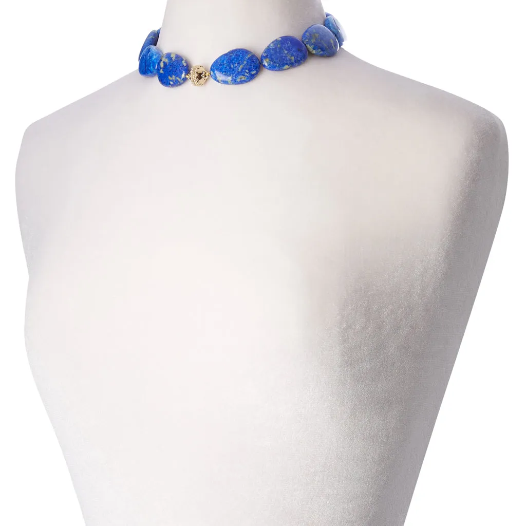 Flat Tumbled Lapis Necklace