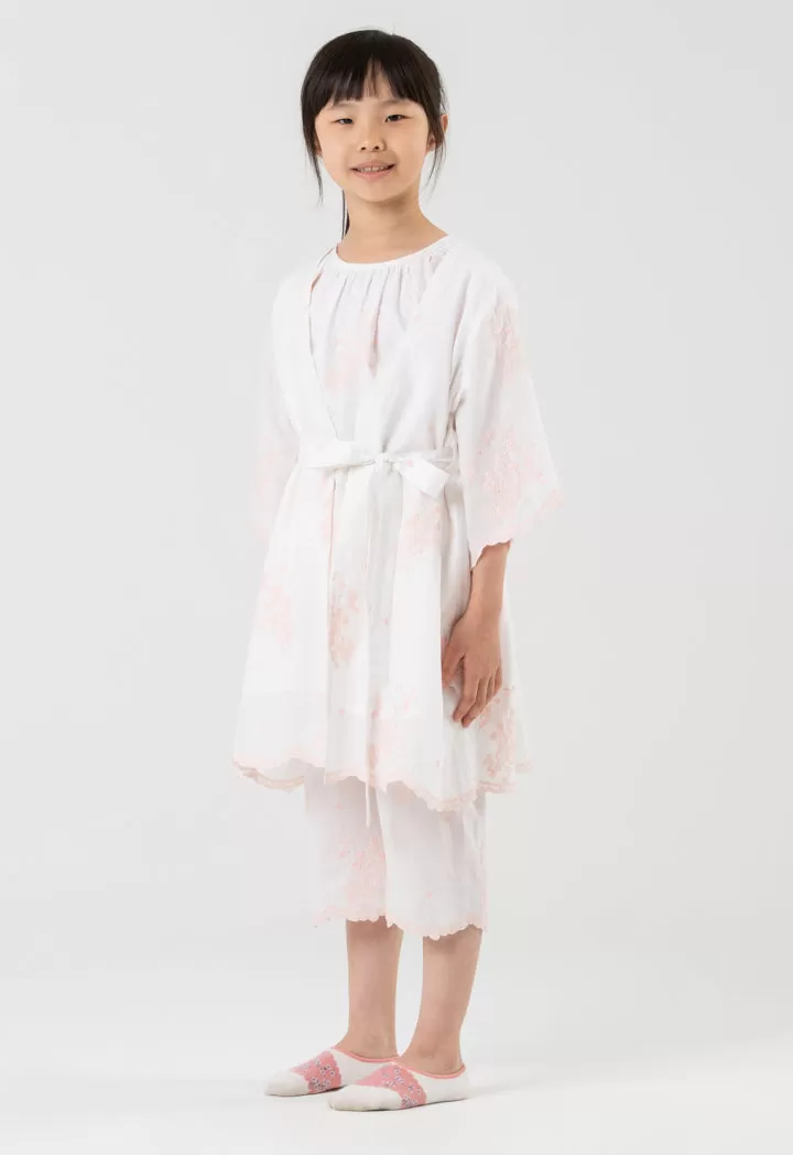 Floral Embroidered Kimono Sleepwear