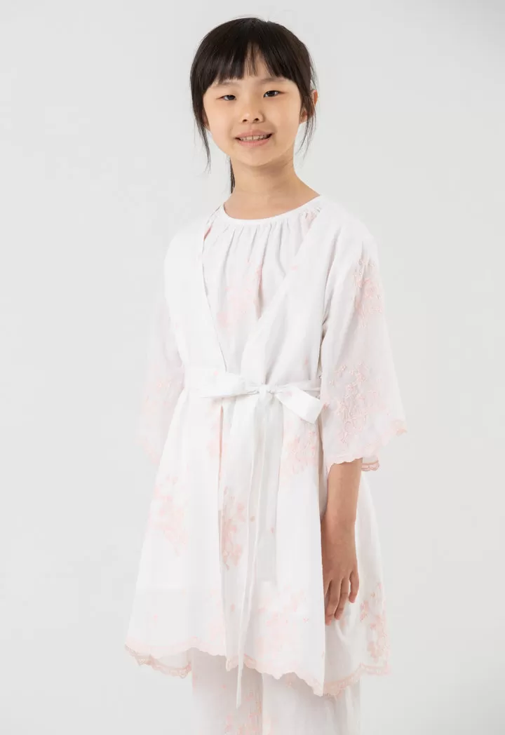 Floral Embroidered Kimono Sleepwear