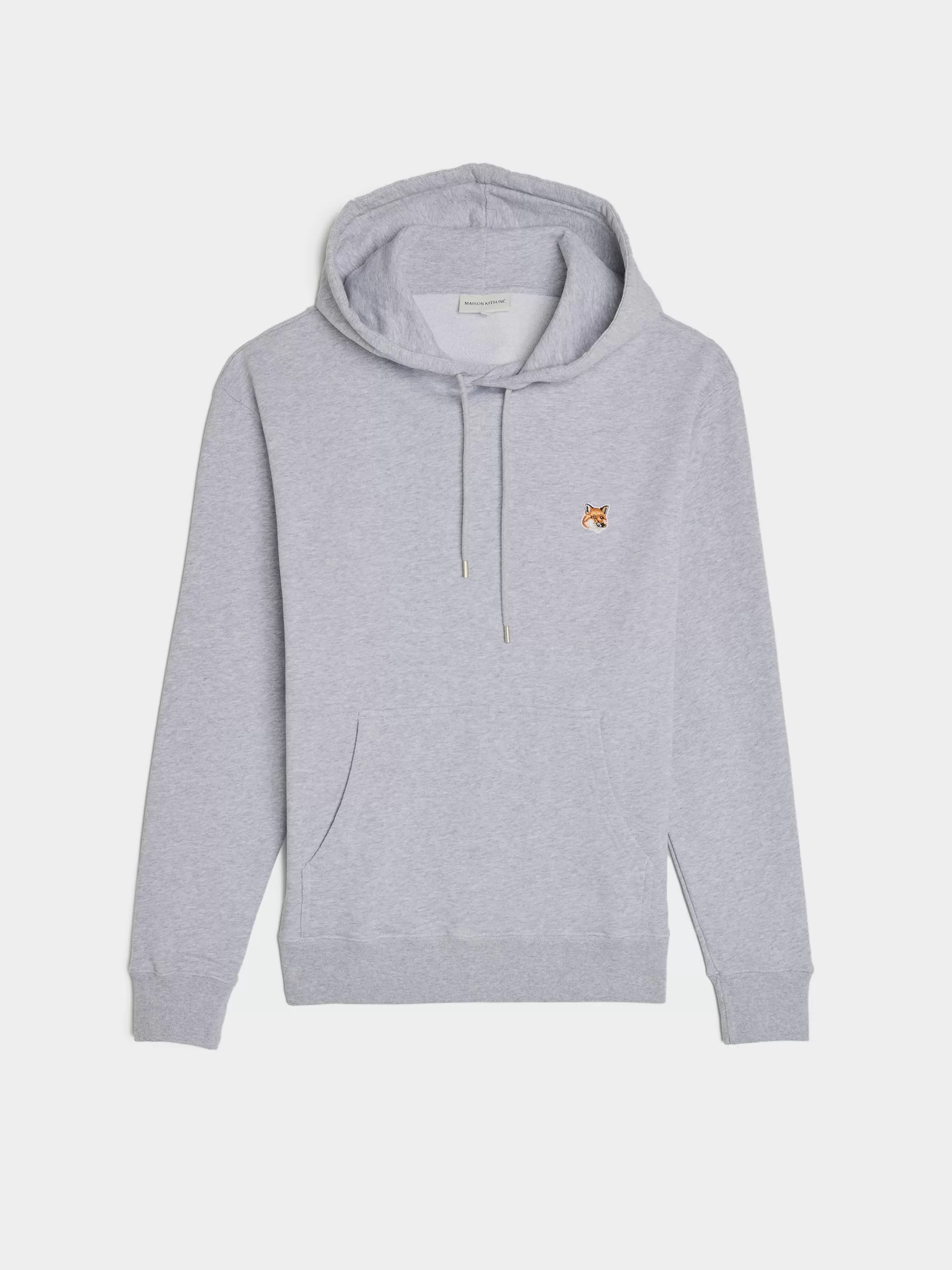 Fox Head Patch Regular Hoodie, Light Grey Melange