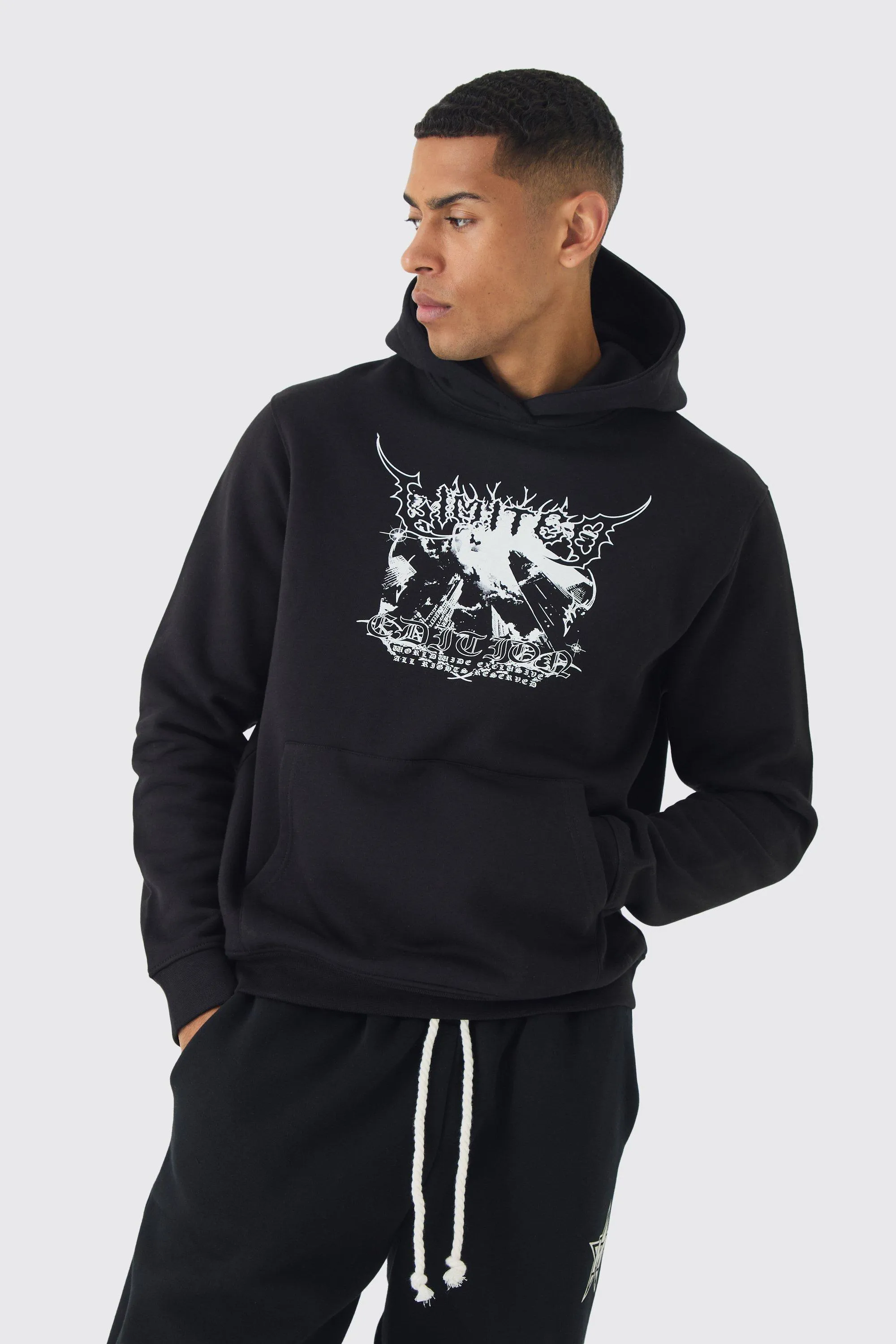 Gothic Scenic Print Hoodie