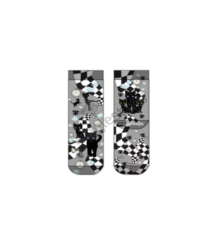 Grey Chess Cat Socks