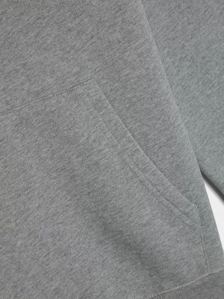 Grey Fox Head Patch Classic Hoodie, Grey Melange