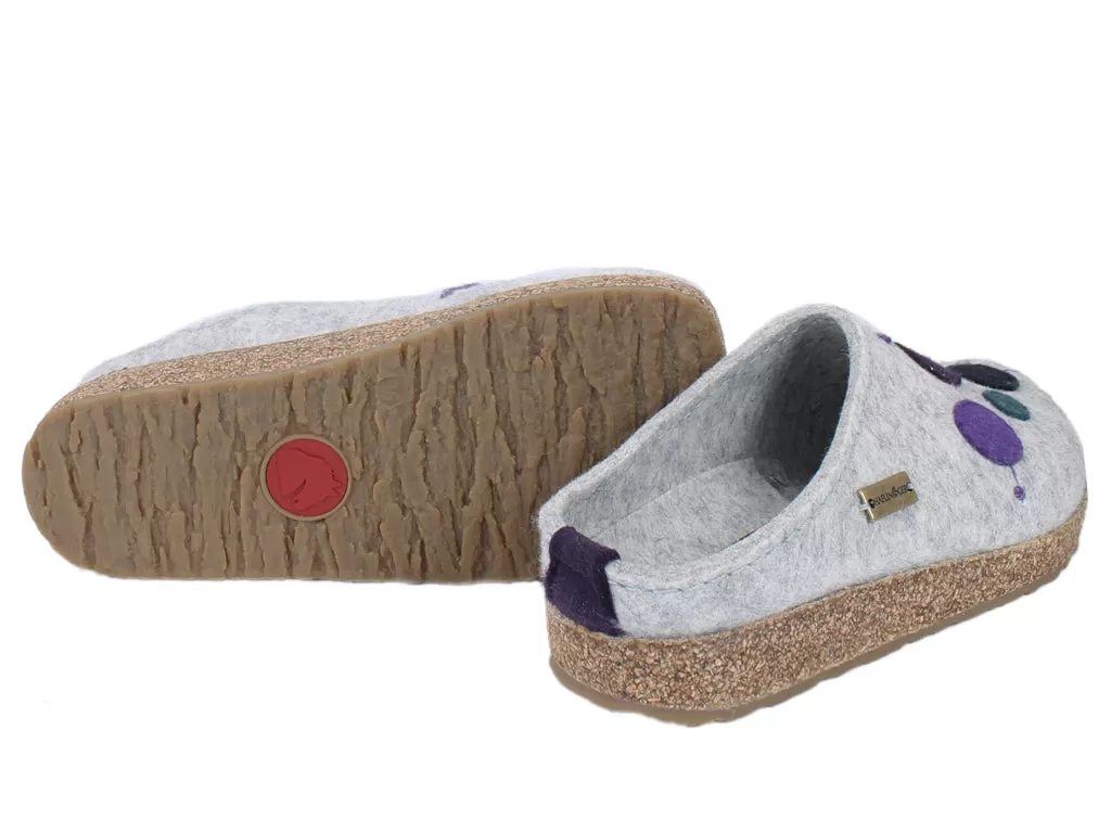 Haflinger Felt Clogs Grizzly Faible Grey 284