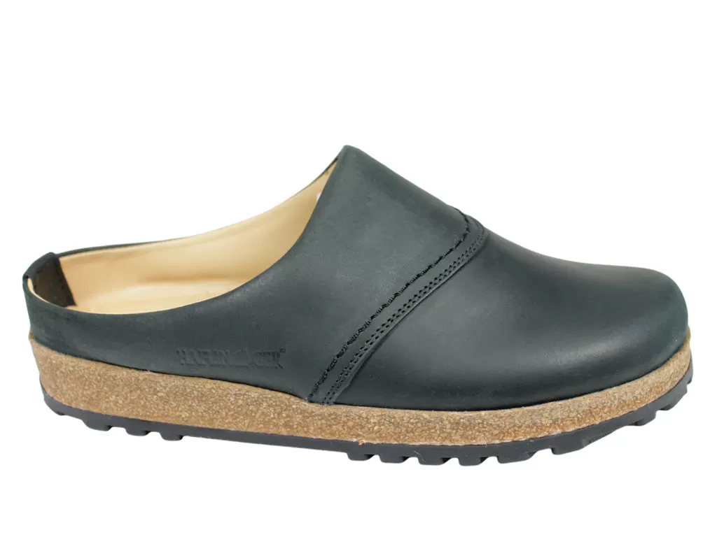 Haflinger Leather Clogs Esbjerg Black