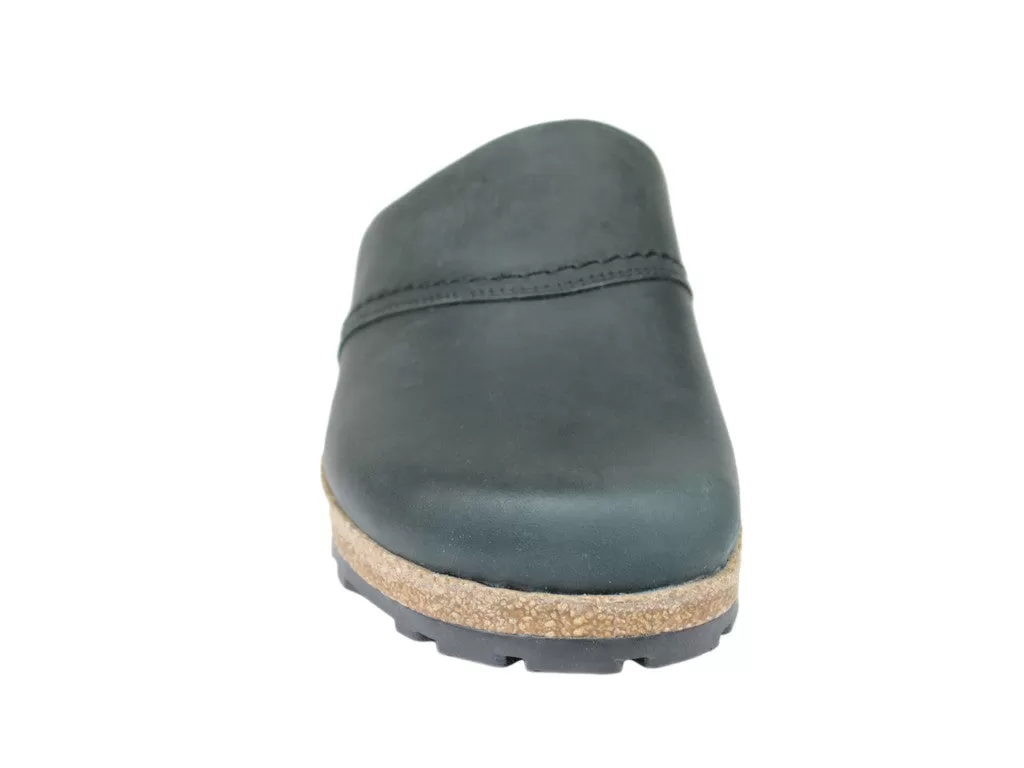 Haflinger Leather Clogs Esbjerg Black