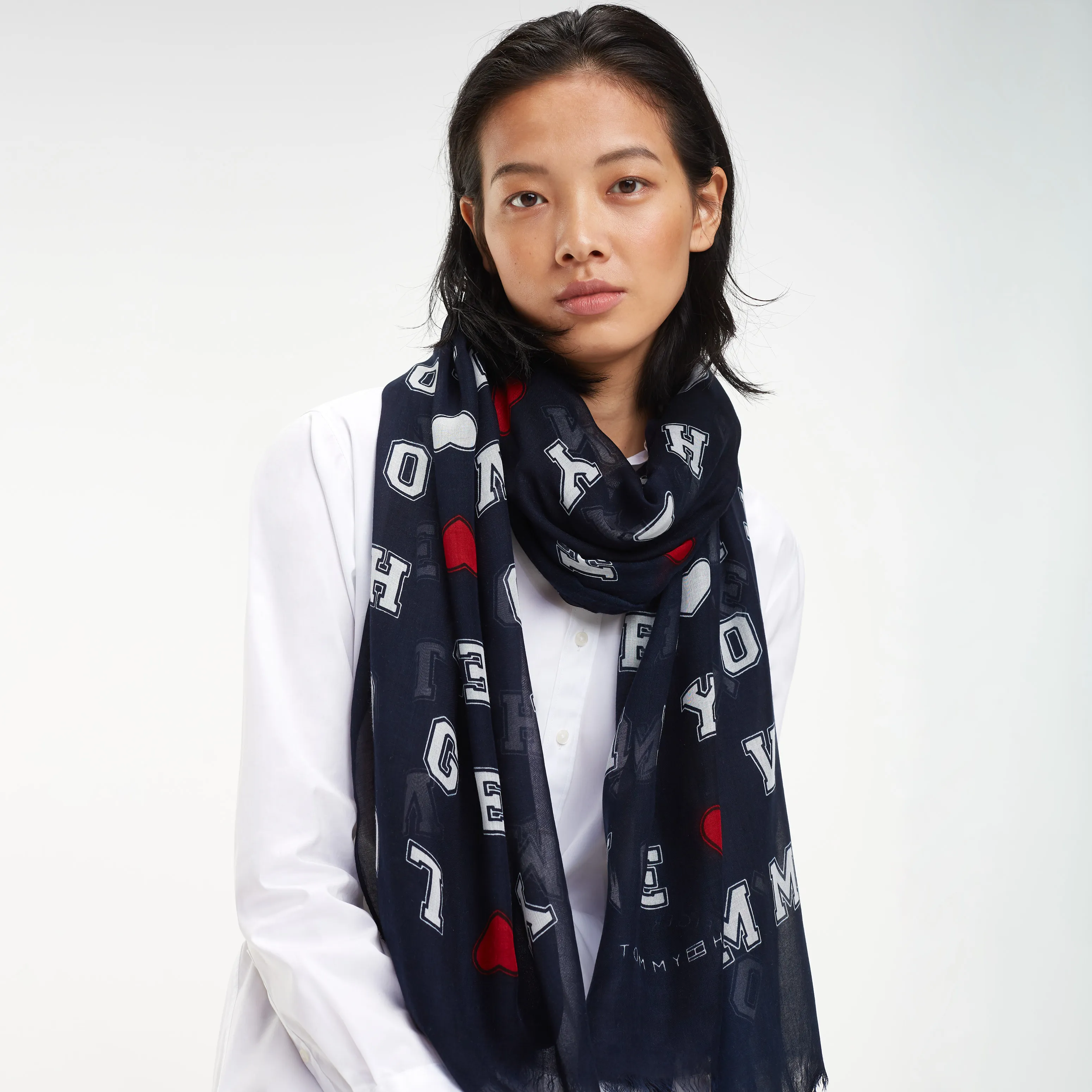 Heart Print Scarf | Scarves | Tommy Hilfiger