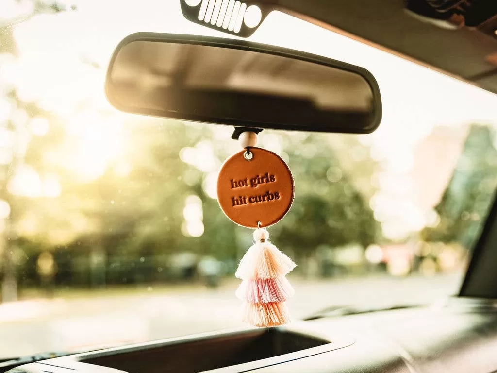 Hot Girls Hit Curbs Leather Car Charm