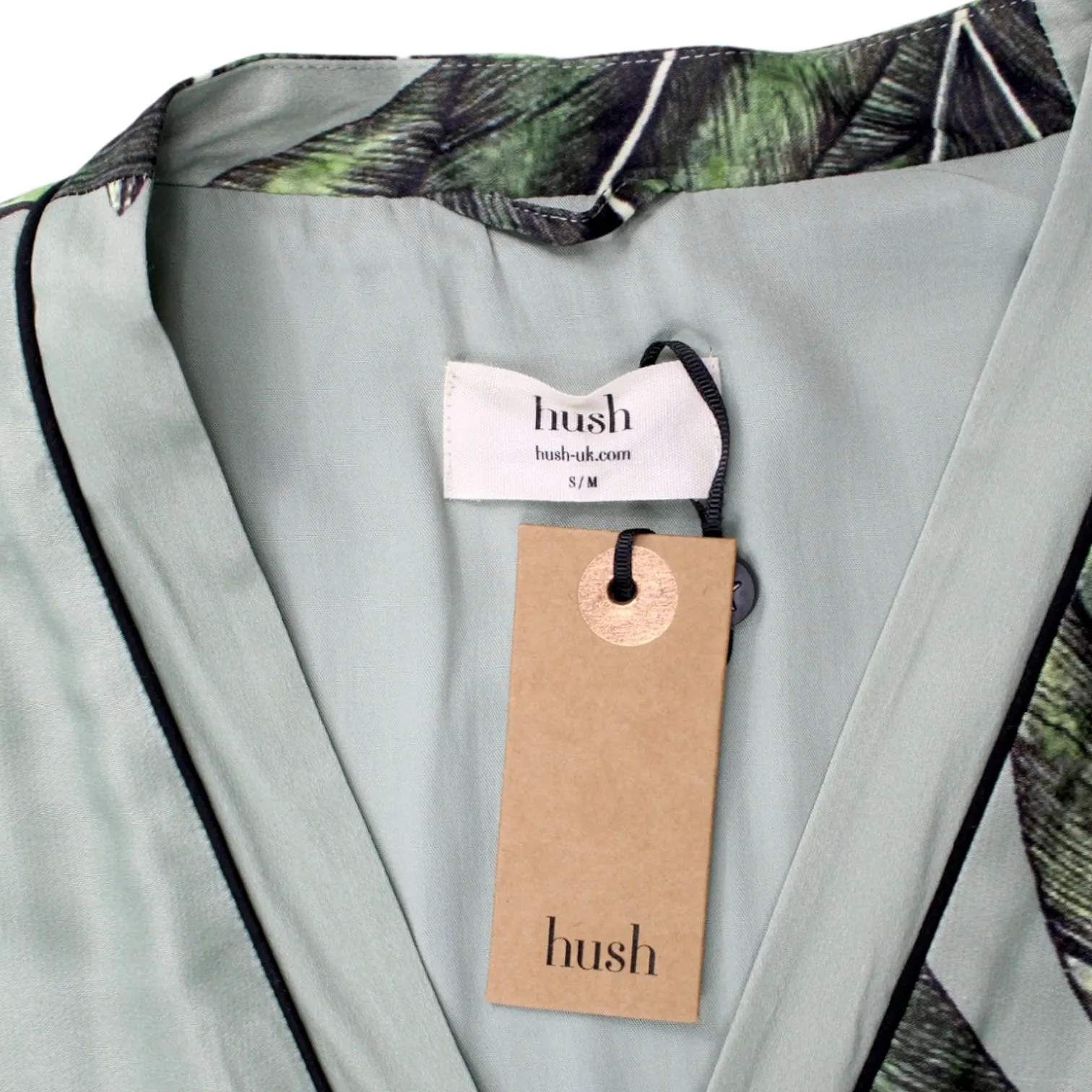 Hush Green Plant Print Short Kimono