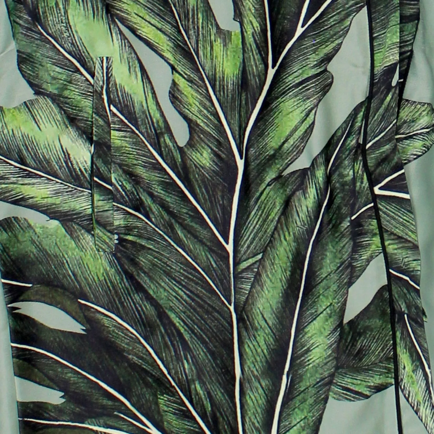 Hush Green Plant Print Short Kimono