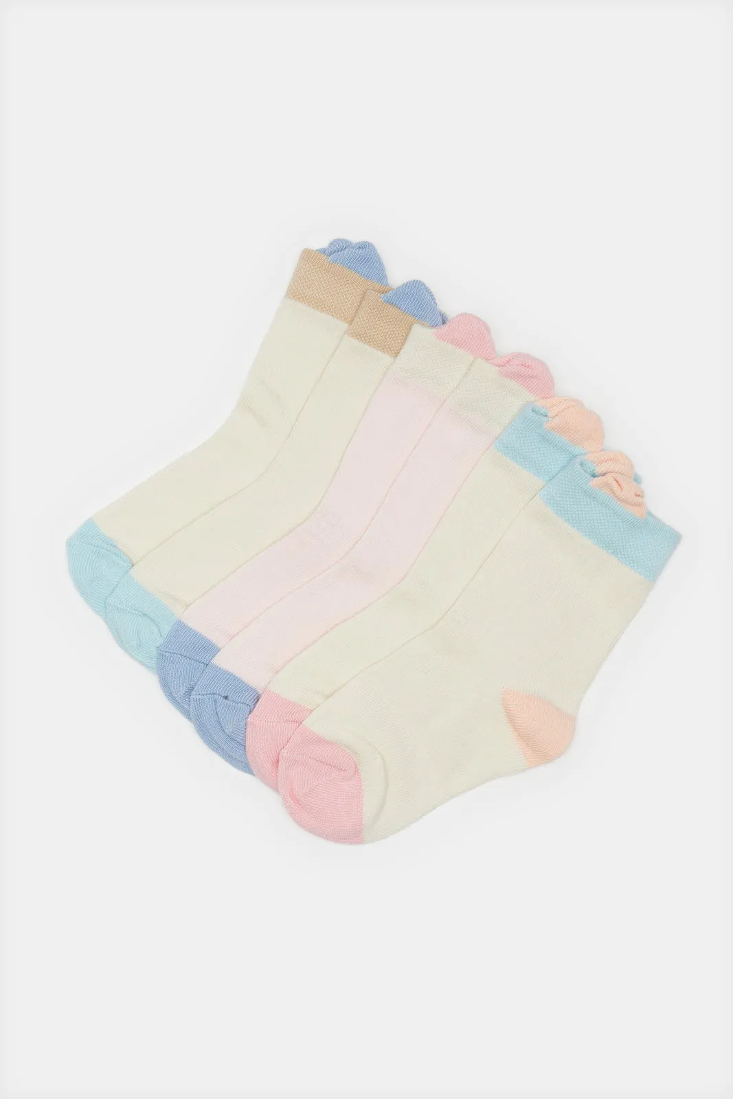 Infant Girls Assorted Crew Length Socks (3 Pairs)