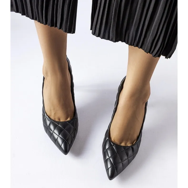 Inna Black quilted Valtina high heels