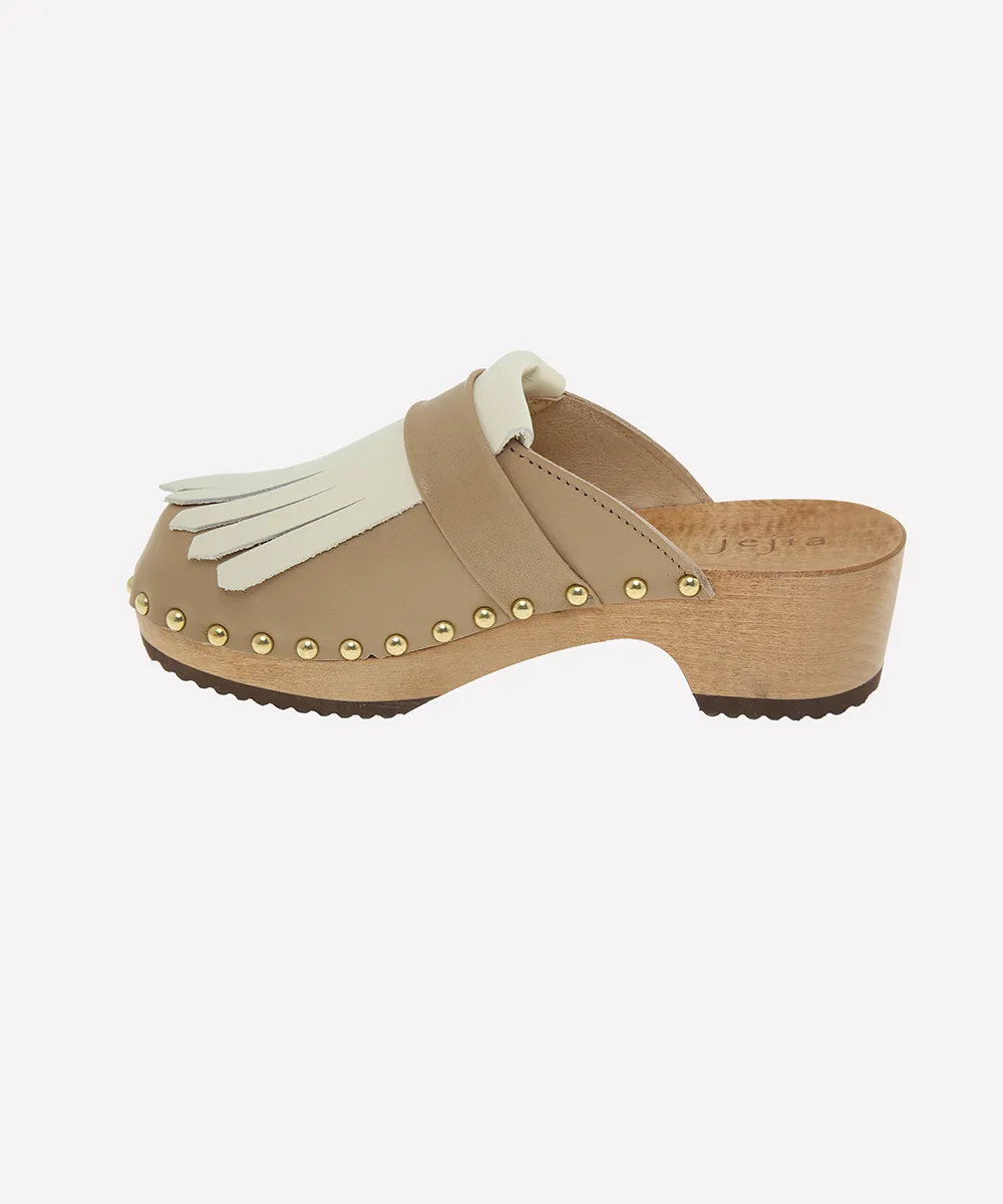 JEJIAbicolour fringe clogs  