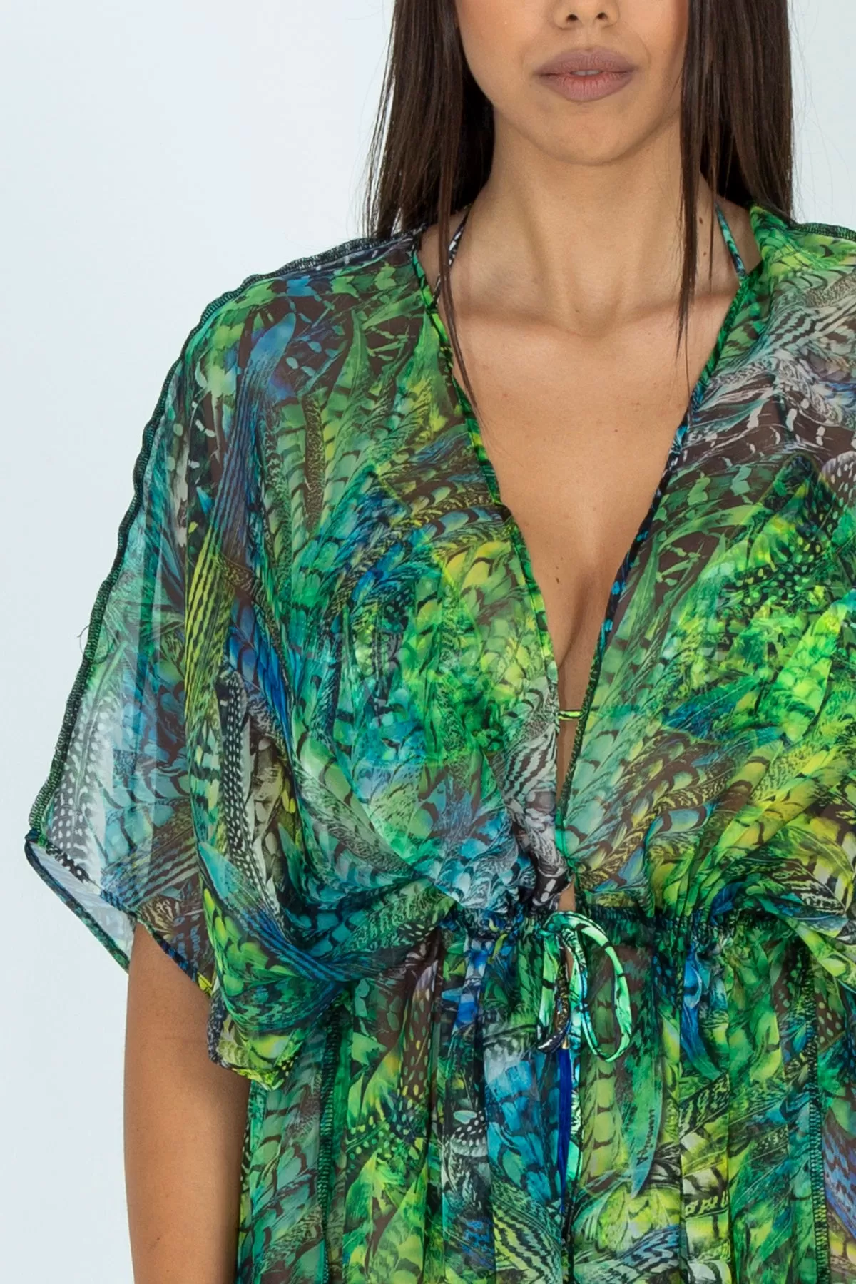 Kimono lungo da mare bird of paradise