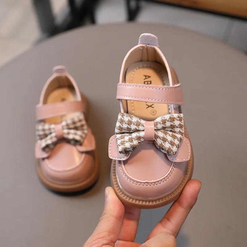 Leather Girl's Bow-tie Shallow G04271 Children's Casual Shoes