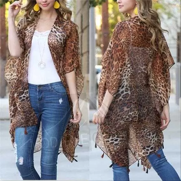 Leopard Print Kimono