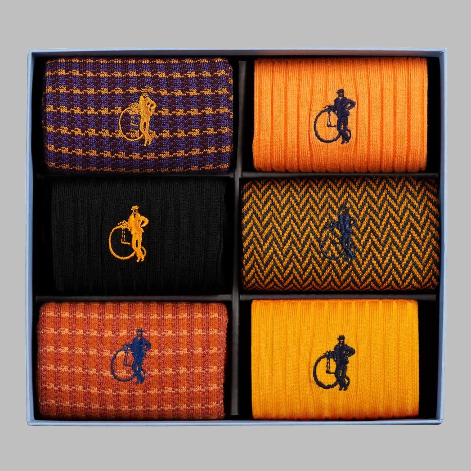 London Sock Co. DASH OF CLASS Mango 6-Pair Gift Box