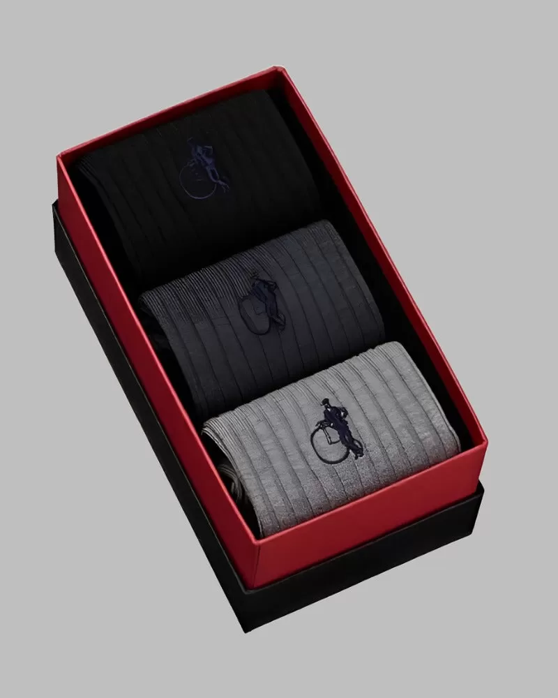 London Sock Co SIMPLY TRADITIONAL 3-Pair Gift Box