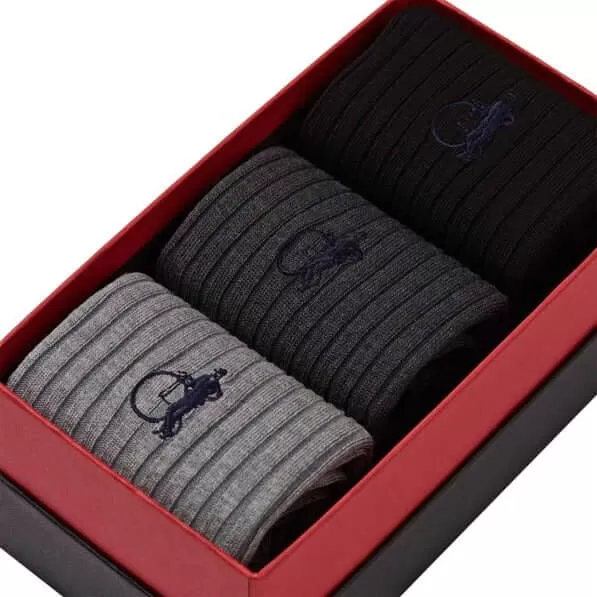 London Sock Co SIMPLY TRADITIONAL 3-Pair Gift Box