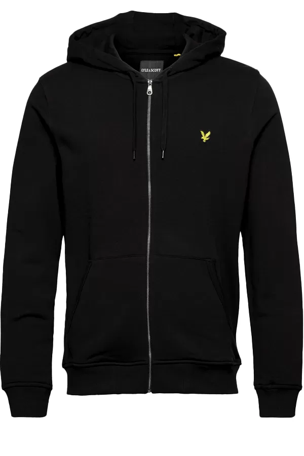 Lyle & Scott Logo Zip Hoodie Black