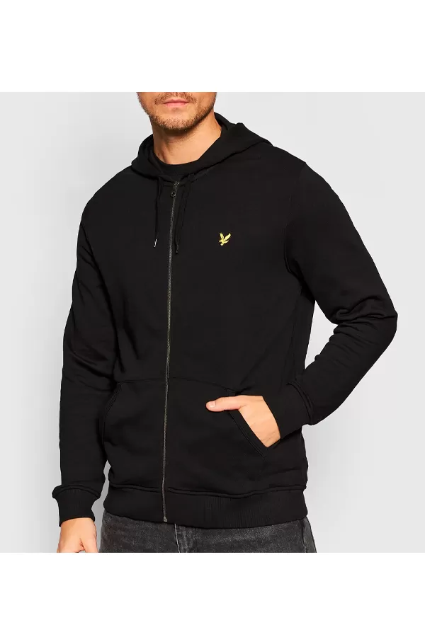 Lyle & Scott Logo Zip Hoodie Black